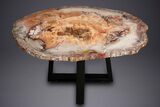 Wide Brilliant Red Petrified Wood Table #297299-1